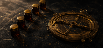 How to Choose Supplements by Goal, Not by Ingredient with vintage compass and glass jars on a dark background.