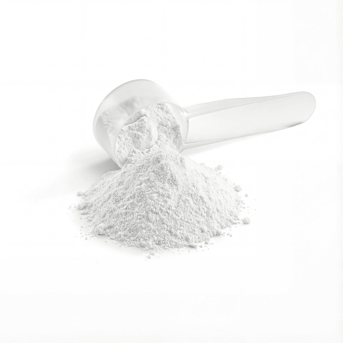 Creatine Hydration Powder in a measuring scoop with fine white powder for muscle energy and hydration.