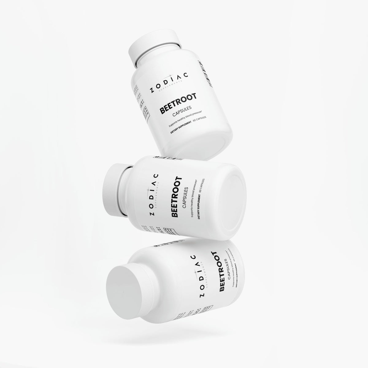 Beetroot capsules stacked in a dynamic arrangement, supporting nitric oxide production and healthy blood circulation.