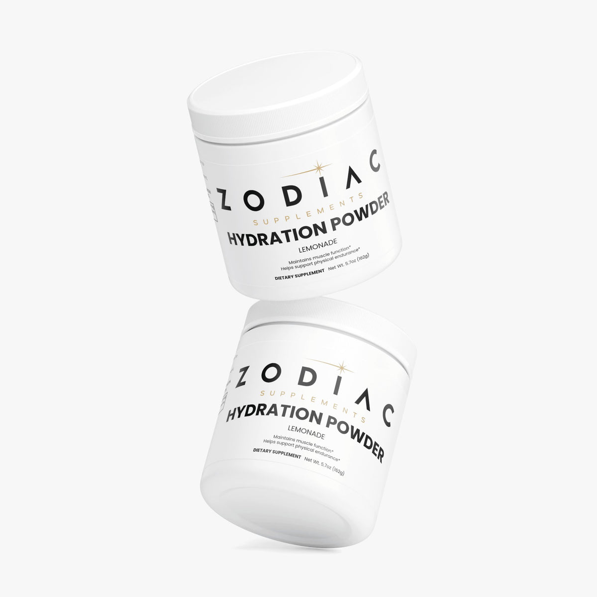 Zodiac Supplements Hydration Powder Lemonade product packaging for electrolyte drink mix.
