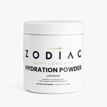 Hydration Powder Lemonade supplement container promoting muscle function and endurance.