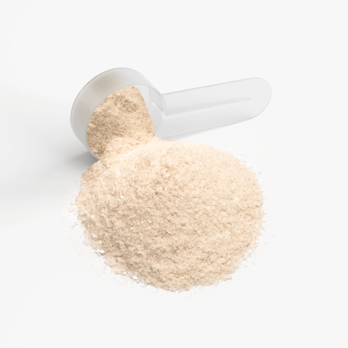Hydration Powder Lemonade in a clear scoop atop a pile, representing an electrolyte drink mix for hydration.