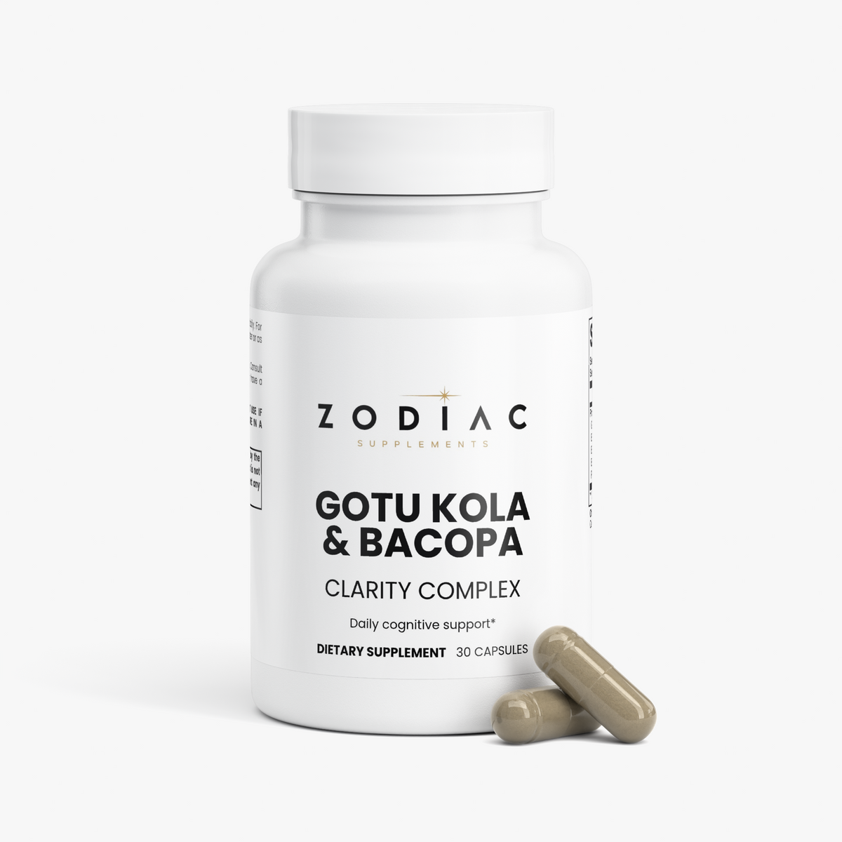 Gotu Kola & Bacopa Clarity Complex supplement bottle with capsules for cognitive support