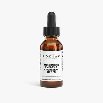 Mushroom Energy & Cognition Drops bottle for enhancing focus and brain function.