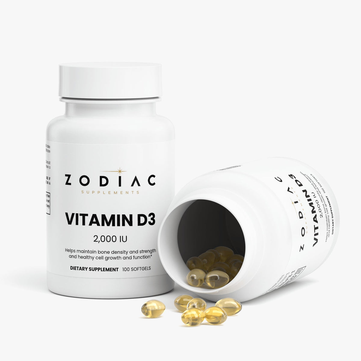 Vitamin D3 2000 IU softgels for bone health and energy support