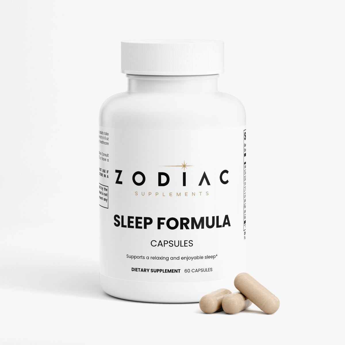 Zodiac Sleep Formula capsules for restful sleep, supporting a relaxing and enjoyable night's rest.