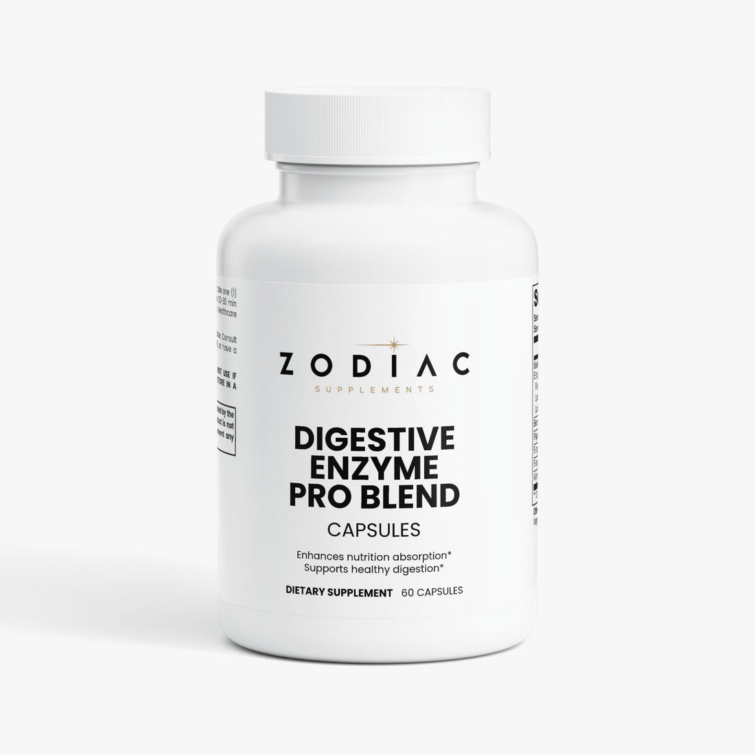 Digestive Enzyme Pro Blend capsules by Zodiac Supplements for enhanced nutrition absorption and healthy digestion.