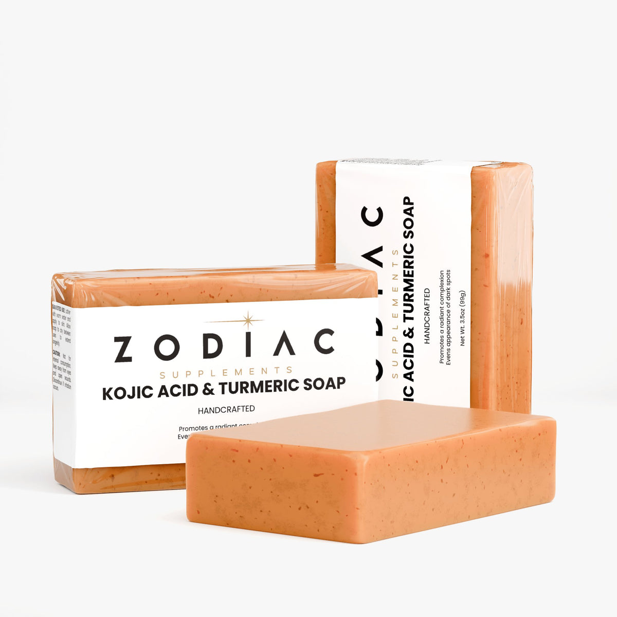 Kojic Acid & Turmeric Soap bars showcasing skin-revitalizing benefits and handcrafted quality.