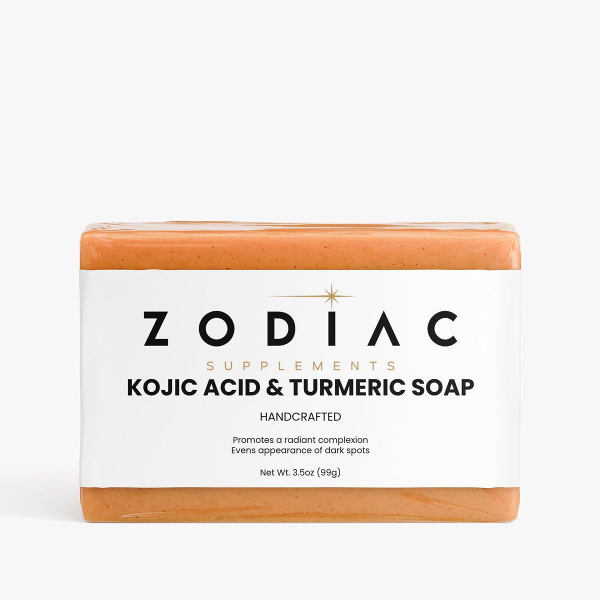 Kojic Acid & Turmeric Soap bar with a radiant complexion formula, handcrafted for skin nourishment and even tone.