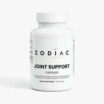 Zodiac Supplements Joint Support capsules featuring essential nutrients for joint health.