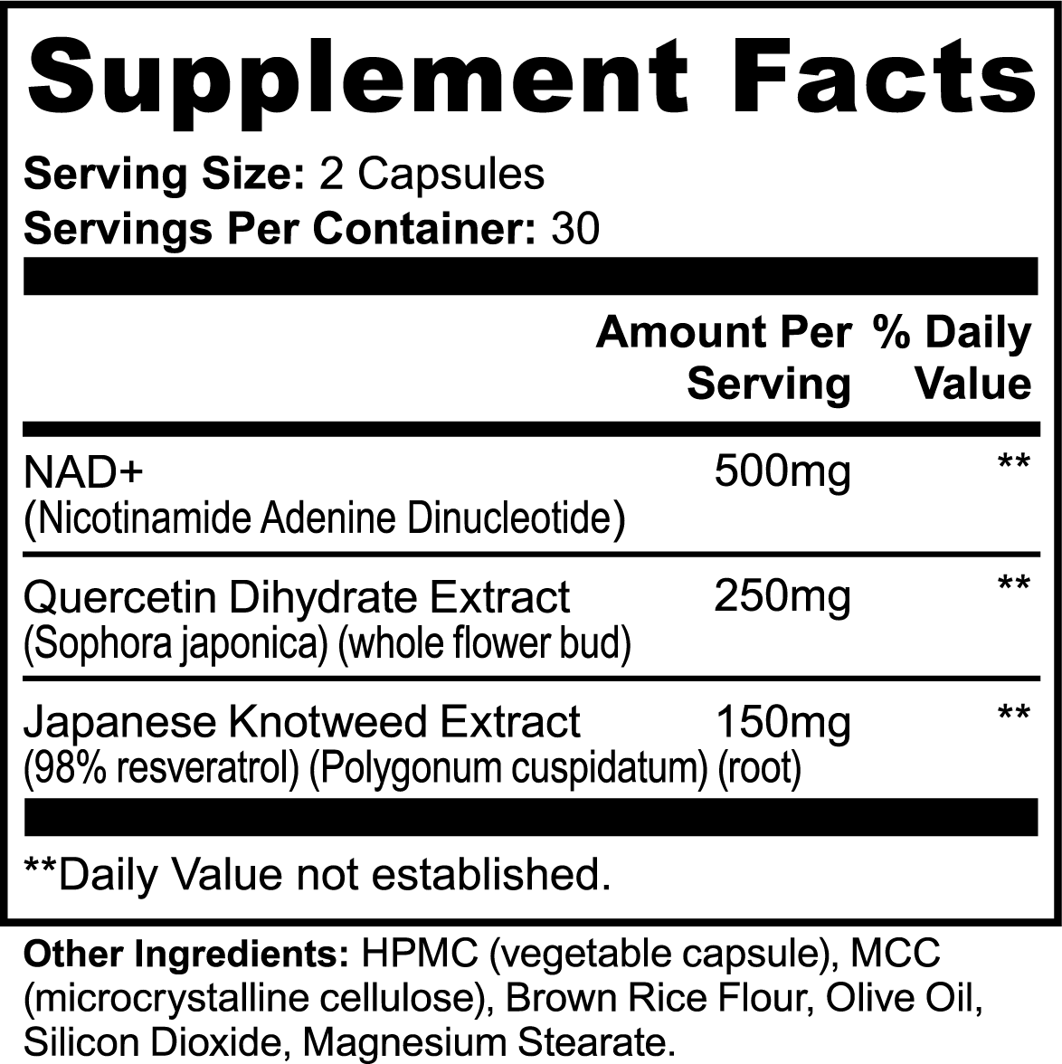 NAD+ supplement icon representing cellular energy and metabolic support with 500mg dosage.