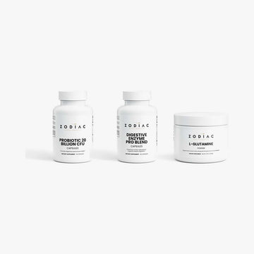 Zodiac Gut Stack: Probiotic 20 Billion, Digestive Enzyme Pro Blend, L-Glutamine